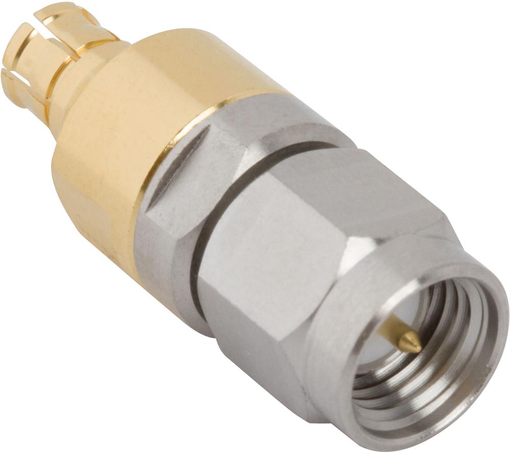 Amphenol RF-AD-SMAP-PSMPJ-1 射频连接器 Conn P-SMP to SMA Adapter 0Hz to 10GHz 50Ohm ST PL/PL Gold Bag