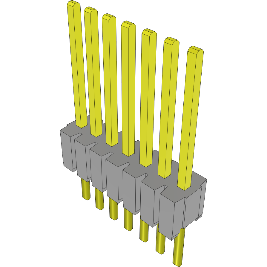 Samtec-HTMS-107-53-G-S Steckverbinderleisten und Leiterplattenbuchsen Conn Unshrouded Header HDR 7 POS 1.27mm Solder ST Top Entry Thru-Hole Layer