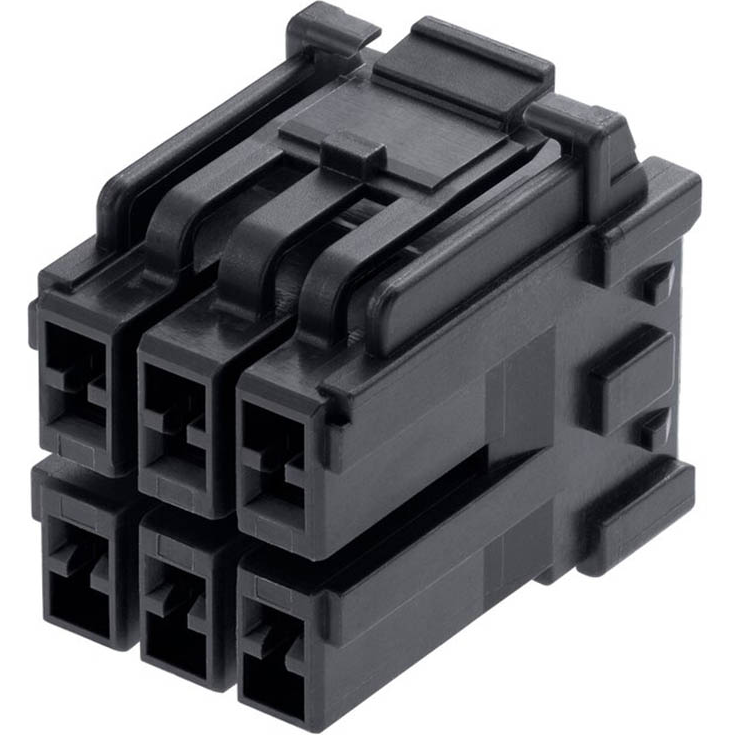 Molex-2122092041 Carcaza de cables discretos de conector Conn Housing RCP 4Power POS 3.3mm Crimp ST Cable Mount Black Bag