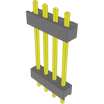 Samtec-DW-04-10-T-S-640 Steckverbinderleisten und Leiterplattenbuchsen Conn Board Stacker HDR 4 POS 2.54mm Solder ST Top Entry Thru-Hole Bulk