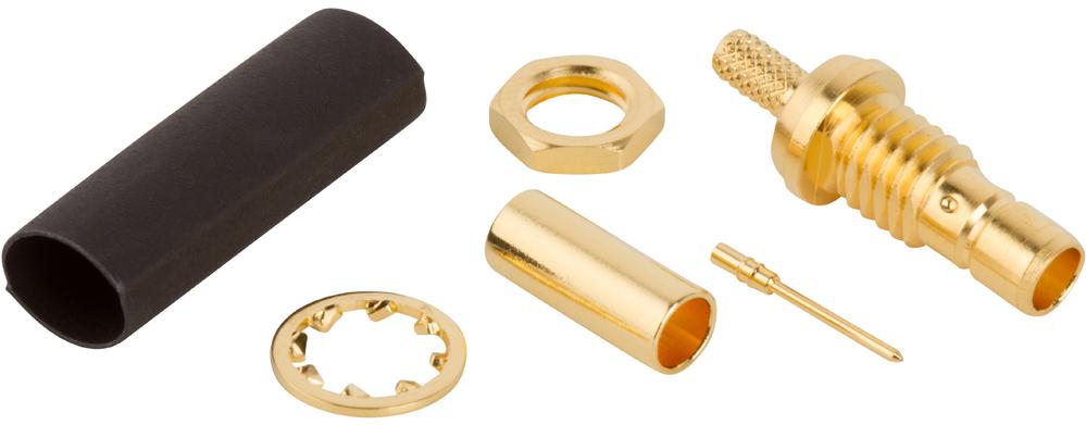 Amphenol RF-142191-75 Raccordement FR Conn Mini-SMB 0Hz to 4GHz 75Ohm Crimp ST Panel Mount RCP Gold