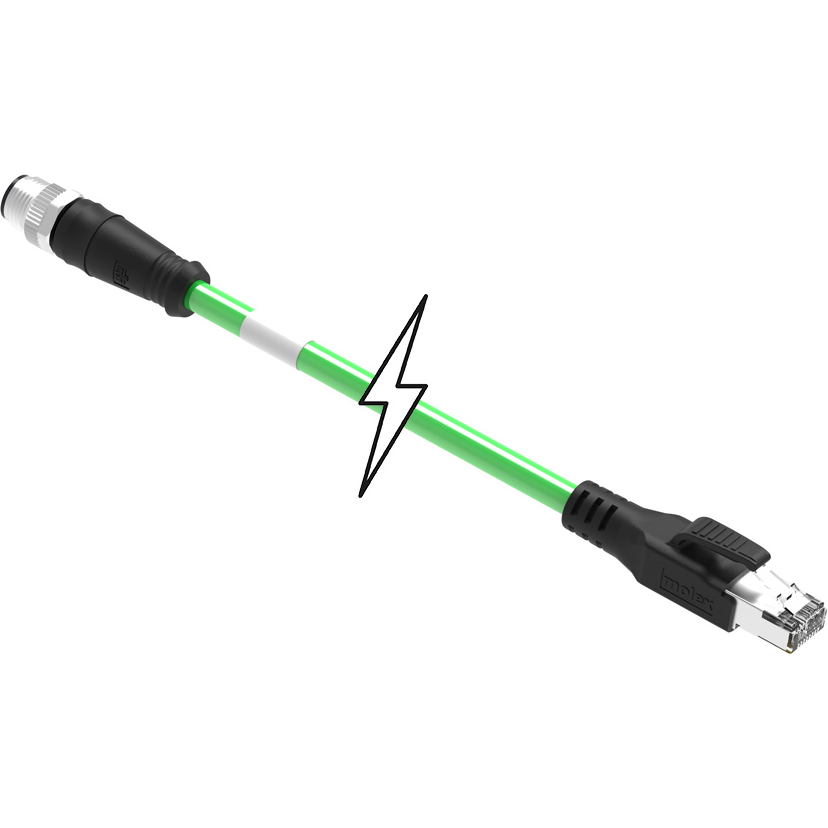 Molex-E16A06012M020 Assemblage de câble autre Cse M12 Eth 4P Dc Ma Str Rj45 Str Wsor Xm Cable Assembly