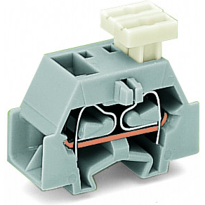 WAGO-261-331/332-000 Blocchi terminali connettore 4-Conductor Terminal Block, with push-buttons on one side, with fixing flange, for screw or similar mounting types, Fixing hole 3.2 mm Dia, with 209- 123 mounting carrier for DIN 35 rail