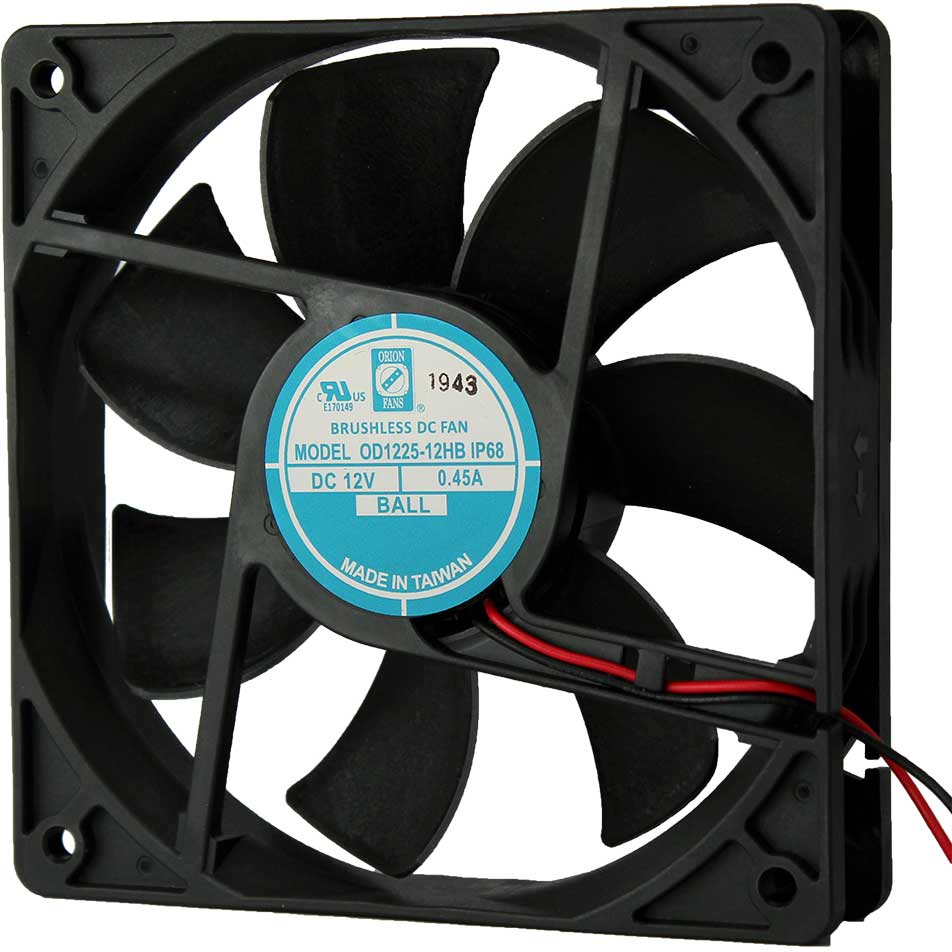 ORION FANS-OD1225-24HBIP68 Gebläse und Lüfter DC Fan Axial Ball Bearing 24V 120CFM 42dB 120 X 120 X 25mm High Speed