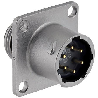 Eaton-UT0X010D6PW Steckverbinder, rund Conn Circular PIN 6 POS Solder ST Flange Mount 6 Terminal 1 Port