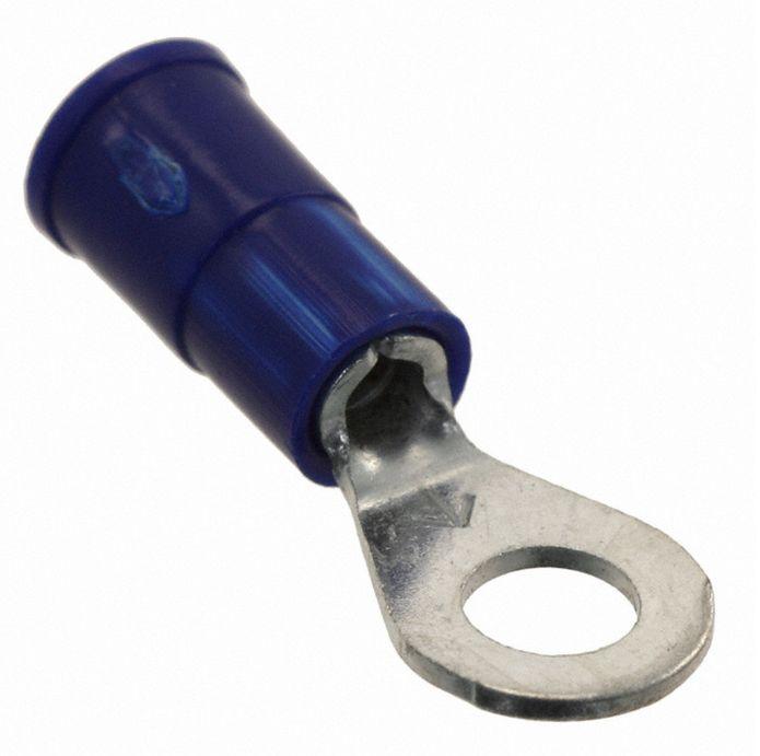 3M-MVU14-8RK Terminales del conductor Ring Tongue Terminal 14-16AWG ETP Copper Blue 22.86mm Tin Bulk