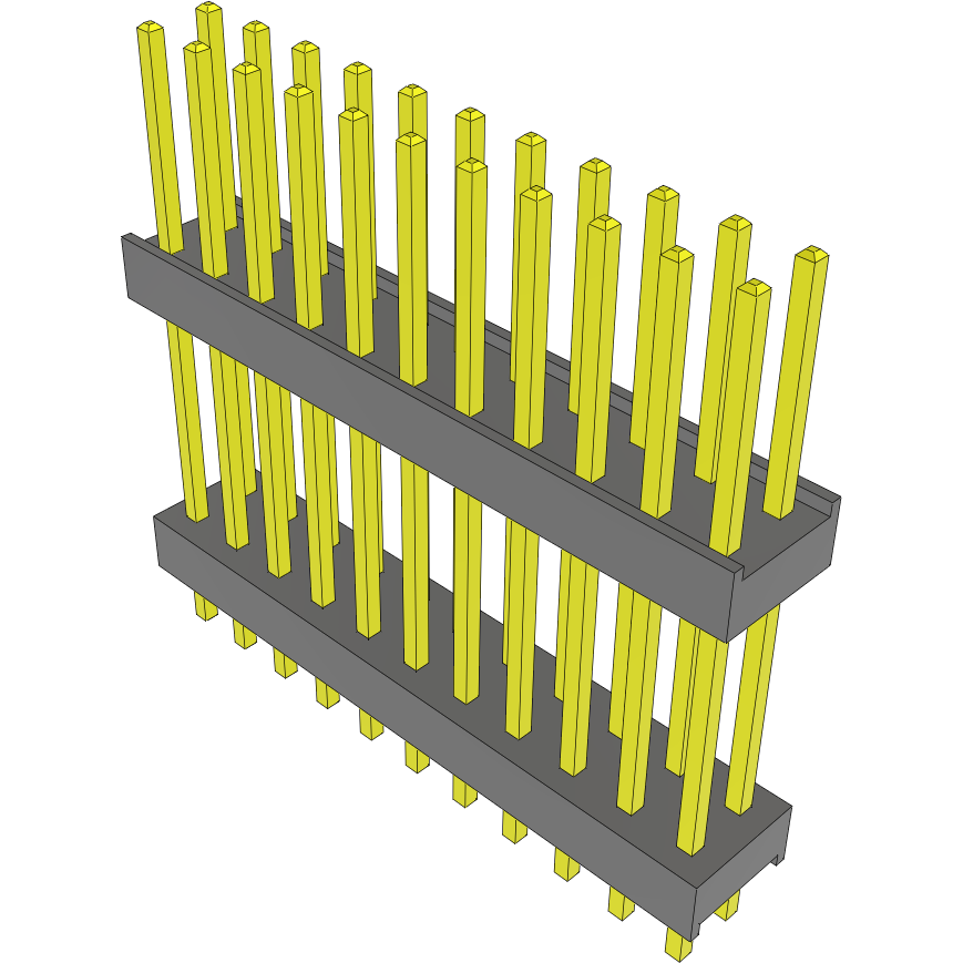 Samtec-DW-11-12-G-D-600 Steckverbinderleisten und Leiterplattenbuchsen Conn Board Stacker HDR 22 POS 2.54mm Solder ST Top Entry Thru-Hole Bulk