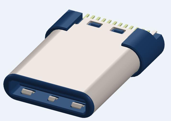 Amphenol-12401562E42A Connector USB Conn USB 3.1 Type C PL 24 POS Solder ST Edge Mount 22 Terminal 1 Port
