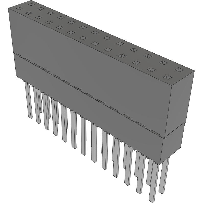 Samtec-ESW-113-24-T-D Embases de raccordement et réceptacles PCB Conn Elevated Socket SKT 26 POS 2.54mm Solder ST Top Entry Thru-Hole Tube