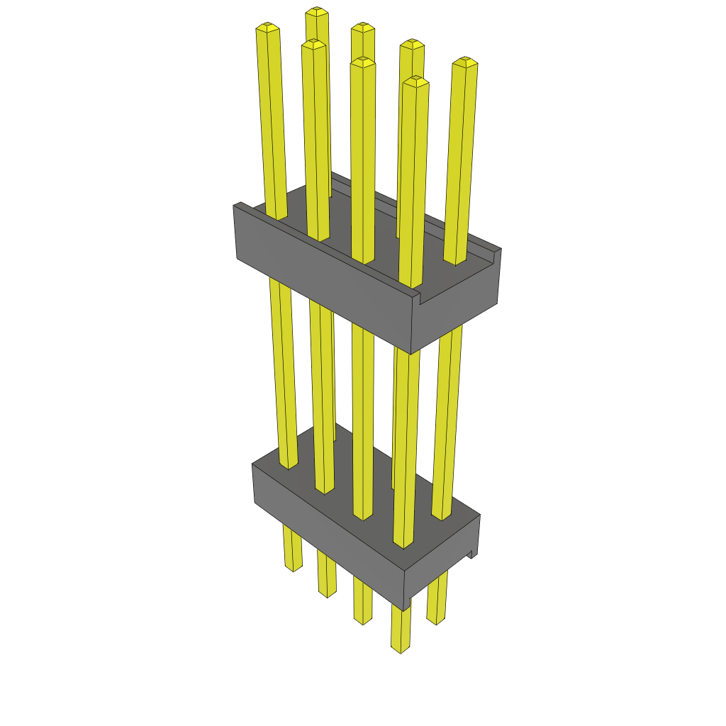 Samtec-ZW-04-20-S-D-650-180 Cabezales del conector y receptáculos PCB Conn Board Stacker HDR 8 POS 2.54mm Solder ST Top Entry Thru-Hole Bulk