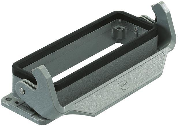 HARTING Technology Group-09300240307 Backshells Bulkhead Housing 180° 24B Shell Size Powder Die Cast Aluminum Single Lock Han®