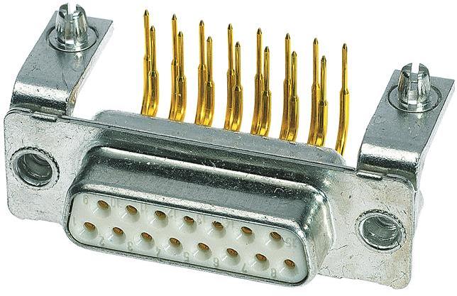 HARTING-09642147212 Steckverbinder, D-Sub Conn D-Sub F 15 POS 1.37mm Solder RA Thru-Hole 15 Terminal 1 Port