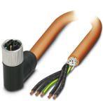 PHOENIX CONTACT-1414801 Andere Kabelbaugruppen Cable Assembly, 5-position, PUR halogen-free, Orange (RAL 2003), matt, shielded, Socket angled M12 SPEEDCON, K-coded, on free cable end, Cable length 5 m, for AC current up to 16 A/690 V