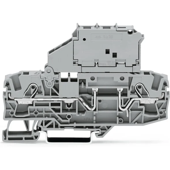 WAGO-2006-1621/1000-541 Blocs de raccordement de terminaux 2-conductor fuse disconnect terminal block with pivoting fuse holder, for 5 x 30 mm miniature metric fuse, 12 - 30 V, with blown fuse indication by LED