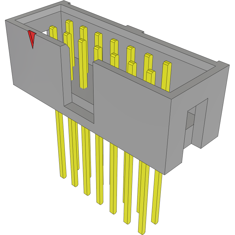Samtec-TST-107-03-S-D Cabezales del conector y receptáculos PCB Conn Shrouded Header (4 Sides) HDR 14 POS 2.54mm Solder ST Top Entry Thru-Hole Bulk