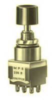 knitter-switch-MPE 206 N Switch Push Button Switch Push Button ON ON DPDT Round Plunger 6A 125VAC 30VDC Alternate Panel Mount Solder Lug