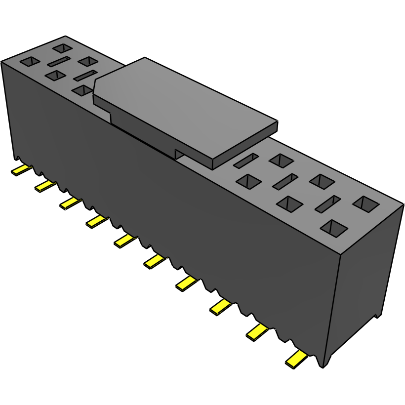 Samtec-SSM-110-T-DV-P-TR Connector Headers and PCB Receptacles Conn Socket Strip SKT 20 POS 2.54mm Solder ST Top Entry SMD T/R