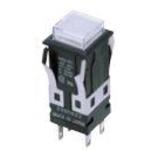 Switch Push Button N.O./N.C. DPDT Square Button 2A 125VAC 30VDC Alternate Panel Mount/Through Hole PC Pins