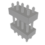 Conn Board Stacker HDR 8 POS 2mm Solder ST Top Entry Thru-Hole Bulk