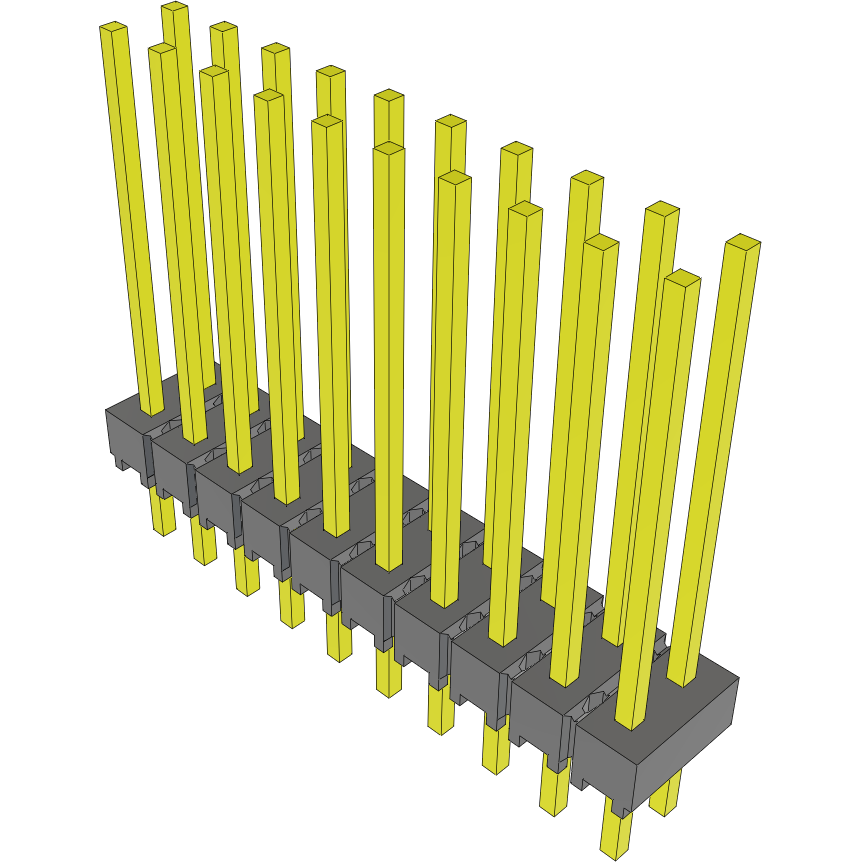 Samtec-MTSW-110-10-S-D-600 Steckverbinderleisten und Leiterplattenbuchsen Conn Unshrouded Header HDR 20 POS 2.54mm Solder ST Top Entry Thru-Hole FLEX STACK Bulk