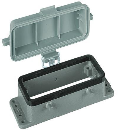 HARTING-09300160302 Adaptadores de manguitos ajustables Bulkhead Housing 180° 16B Shell Size Powder Die Cast Aluminum Double Lock Han®