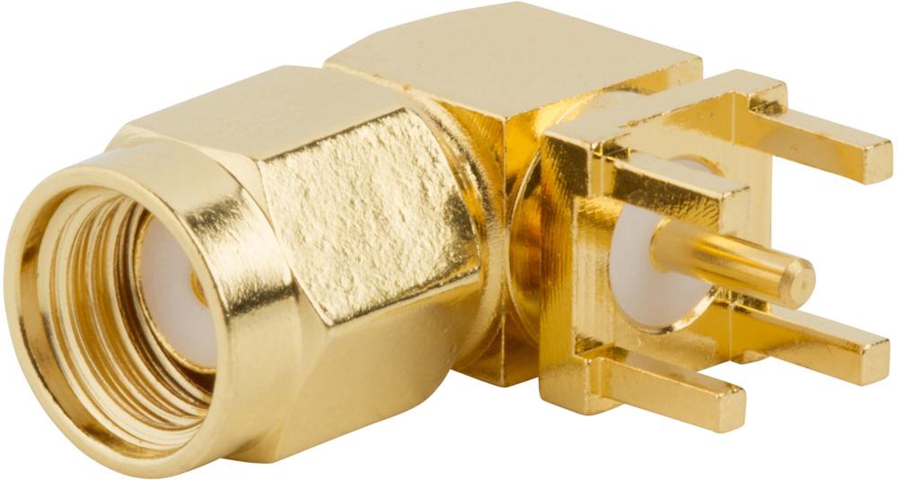 Amphenol RF-132135RP RF-Steckverbinder Conn SMA 0Hz to 18GHz 50Ohm Solder RA Thru-Hole PL Gold