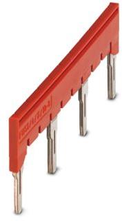 PHOENIX CONTACT-3032402 Connector Jumpers and Shunts Plug-in bridge, pitch 8.2 mm, width 80.3 mm, number of positions 10, pin assignment 1,4,7,10, color red