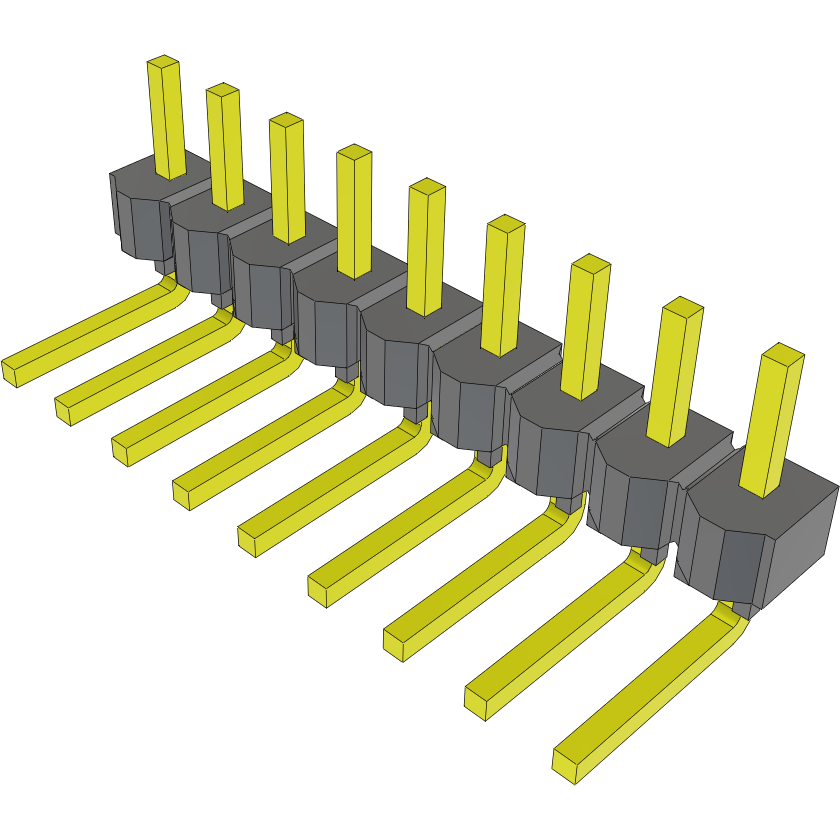 Samtec-MTSW-109-08-T-S-140-RA Connector Headers and PCB Receptacles Conn Unshrouded Header HDR 9 POS 2.54mm Solder RA Side Entry Thru-Hole Bulk