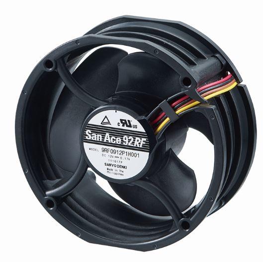 SANYO DENKI-9RF0924P1H001 Sopladores y ventiladores DC Fan Axial Ball Bearing 24V 20.4V to 27.6V 42.4CFM 39dB 92 X 38mm Sensor