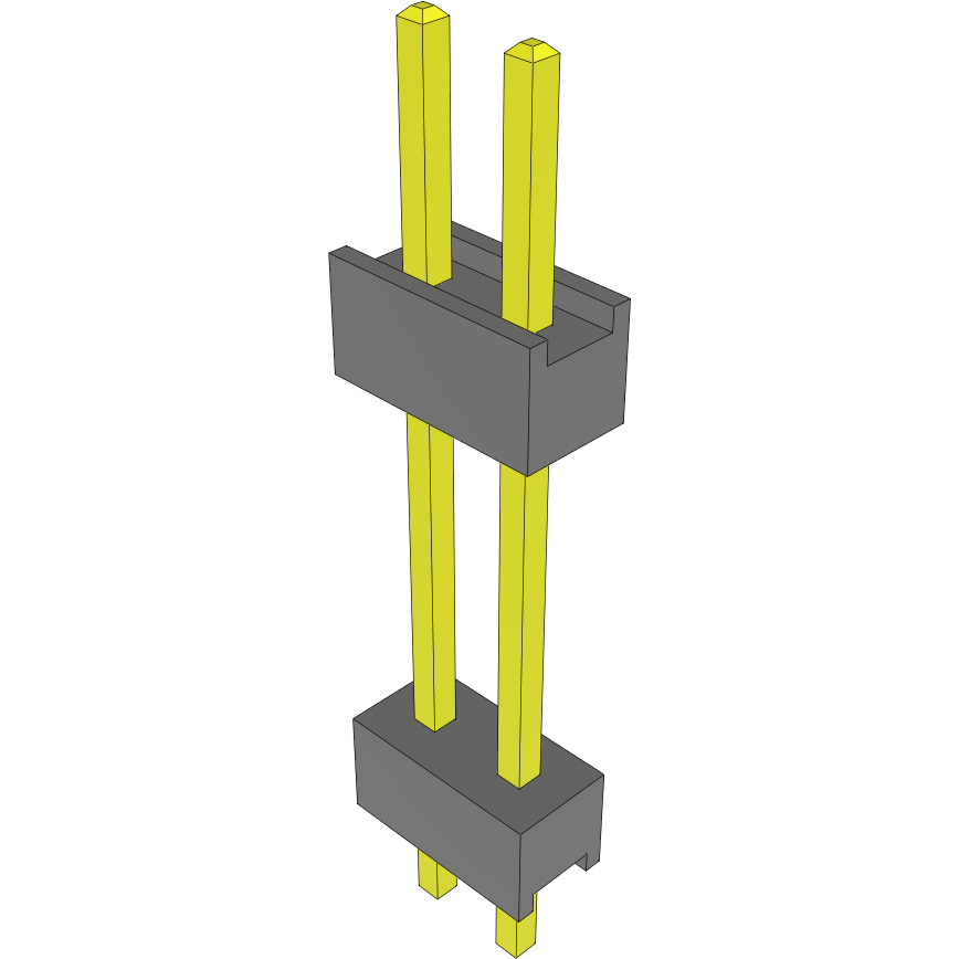 Samtec-DW-02-10-G-S-540 Piastre connettori e prese PCB Conn Board Stacker HDR 2 POS 2.54mm Solder ST Top Entry Thru-Hole Bulk