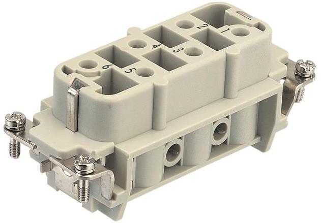 HARTING-09310062701 矩形连接器 Conn Rectangular F 6 POS Screw ST Panel Mount