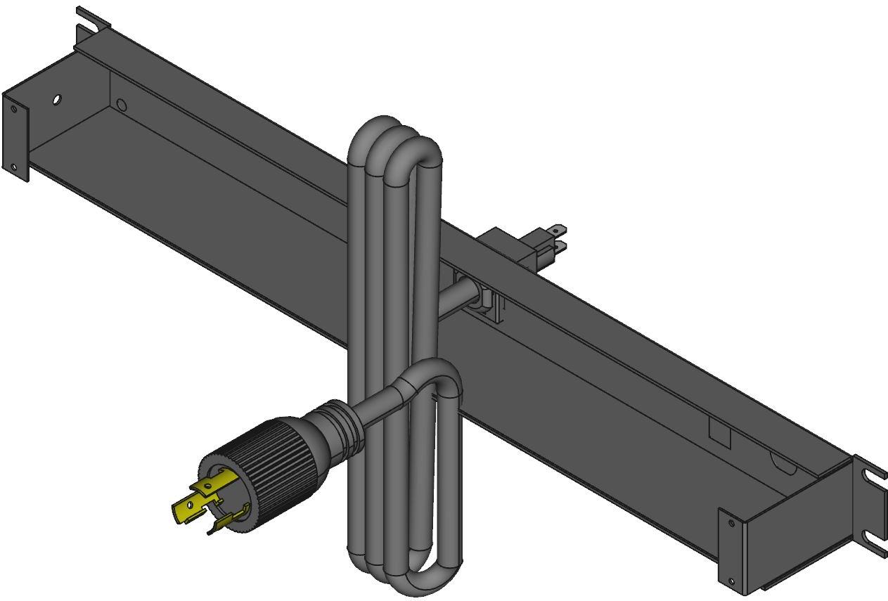 Hammond Manufacturing-1589T6C1BKRR Stromverteilungseinheit PDU Basic 125V 20A Horizontal Rack Mount