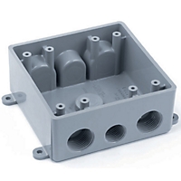 Thomas & Betts-E382DEL Kabelzubehör 2-gang Rectangular weatherproof T-Box with Seven Threaded Holes