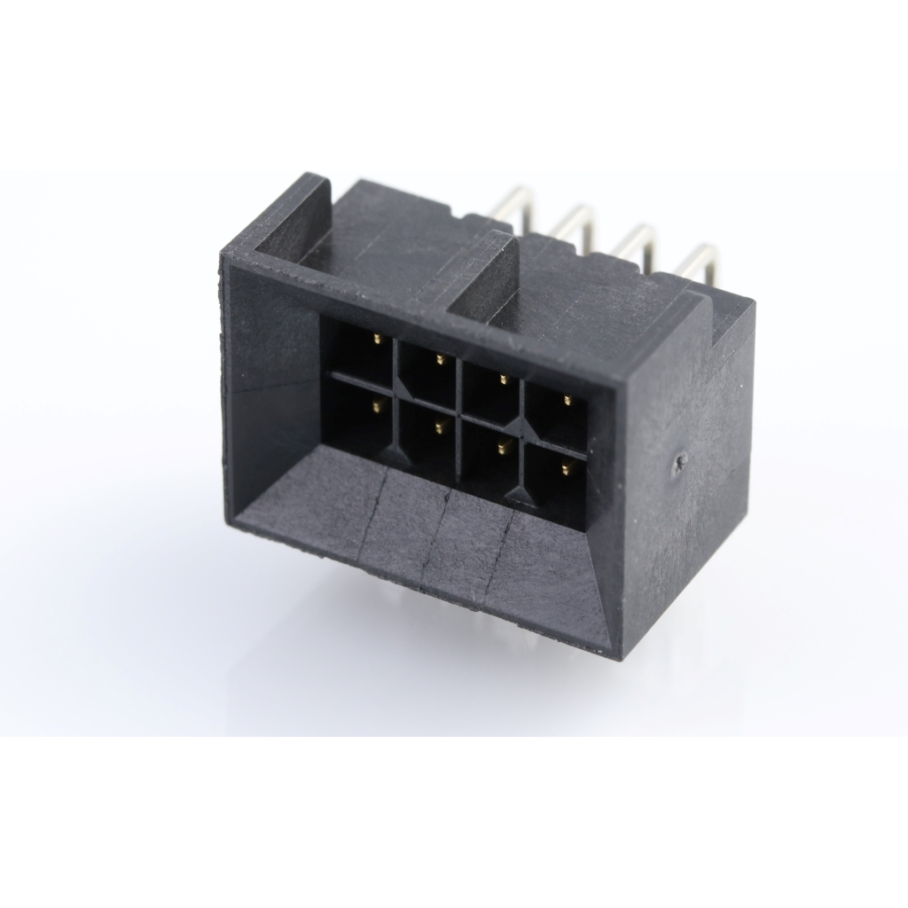 Molex-0444280803 Connector Headers and PCB Receptacles Conn Wire to Board HDR 8Power POS 3mm Solder RA Side Entry Thru-Hole Micro-Fit BMI Tray