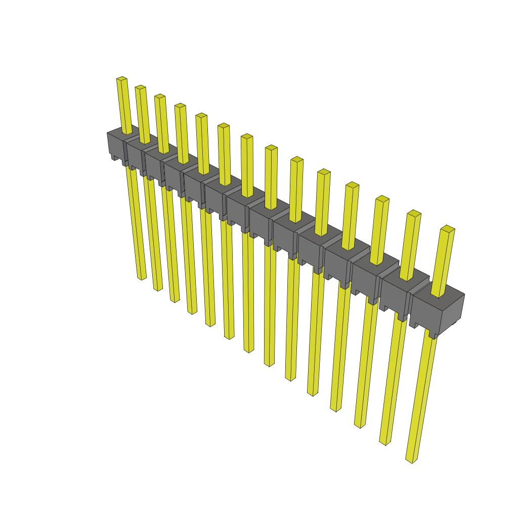 Samtec-MTSW-114-10-G-S-200 Cabezales del conector y receptáculos PCB Conn Unshrouded Header HDR 14 POS 2.54mm Solder ST Top Entry Thru-Hole Bulk