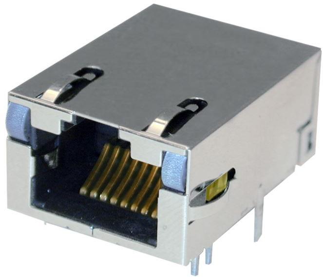 Bel Magnetic Solutions-L8BE-1G1T-91A Connettore telefono e telecomunicazione Conn RJ-45 F 8 POS 1.27mm Solder RA Thru-Hole 16 Terminal 1 Port MagJack® Tray