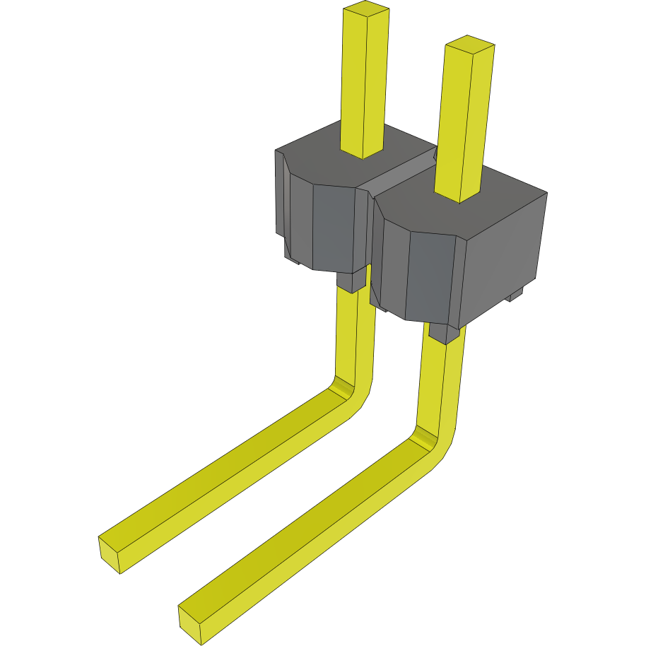 Samtec-MTSW-102-22-T-S-120-RE 连接器插头及 PCB 插座 Conn Unshrouded Header HDR 2 POS 2.54mm Solder RA Side Entry Thru-Hole Bulk