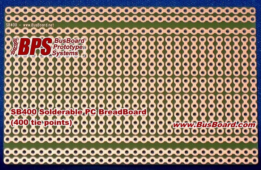 BusBoard Prototype Systems-SB400 null FR4 General Purpose PCB Board with 2 Hole Pad/5 Hole Strip