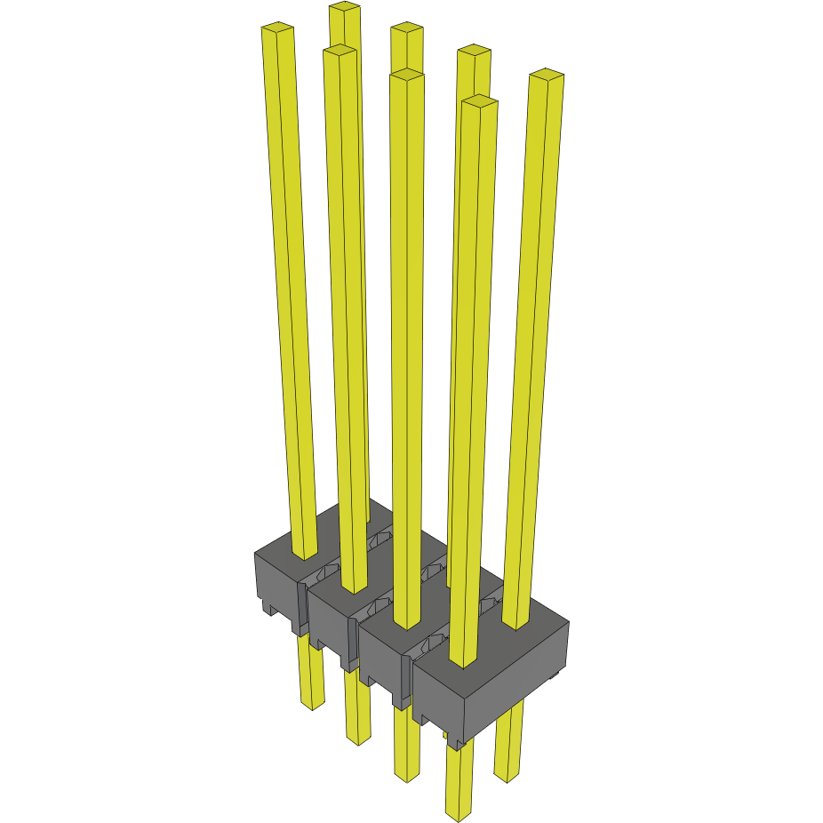 Samtec-MTSW-104-12-G-D-740 Steckverbinderleisten und Leiterplattenbuchsen Conn Unshrouded Header HDR 8 POS 2.54mm Solder ST Top Entry Thru-Hole Bulk