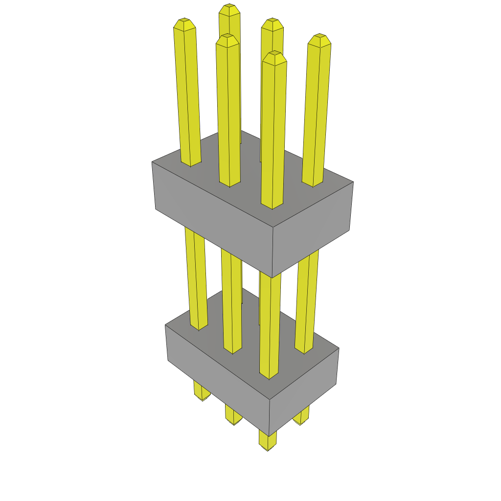Samtec-TW-03-06-G-D-380-090 Steckverbinderleisten und Leiterplattenbuchsen Conn Board Stacker HDR 6 POS 2mm Solder ST Top Entry Thru-Hole Bulk