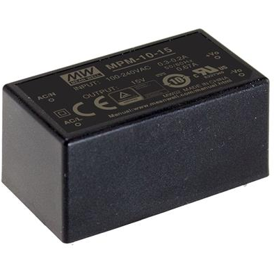 Mean Well Enterprises-MPM-10-5 AC-DC-Spannungsversorgung AC/DC Power Supply Single-OUT 5V 2A 10W 4-Pin