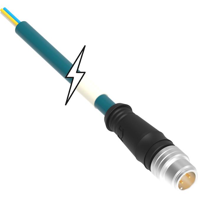 Molex-1300480046 null Cable Assembly Circular Cord Set 1m 22AWG M12 Circular 4 POS M Micro-Change (M12)