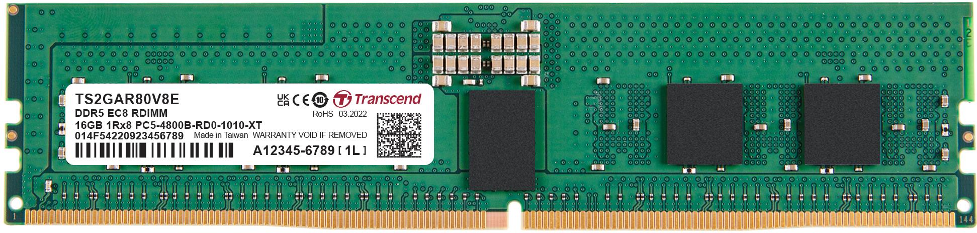 Transcend Information-TS2GAR80V8E Memory Modules DRAM Module DDR5 SDRAM 16Gbyte 288RDIMM
