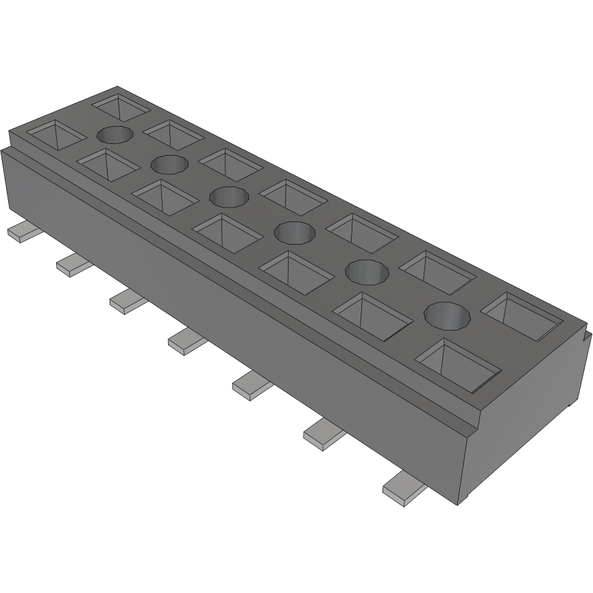 Samtec-CLT-107-02-L-D-BE-TR Connector Headers and PCB Receptacles Conn Socket Strip SKT 14 POS 2mm Solder ST Bottom Entry SMD TIGER CLAW™ T/R