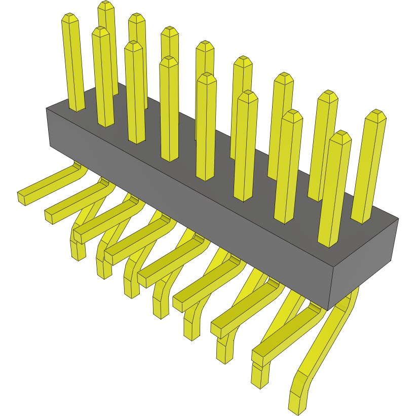 Samtec-MMT-108-02-L-MT 连接器插头及 PCB 插座 Conn Unshrouded Header HDR 16 POS 2mm Solder RA Side Entry SMD/Thru-Hole Tube