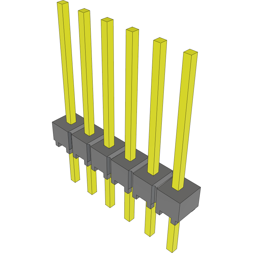 Samtec-MTSW-106-09-S-S-450 Piastre connettori e prese PCB Conn Unshrouded Header HDR 6 POS 2.54mm Solder ST Top Entry Thru-Hole Bulk