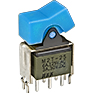 NKK Switches-M2T23TXG13 Switch Rocker Switch Rocker ON OFF ON DPDT PC Pins 0.1A 28VAC 28VDC 0.4VA 50000Cycles