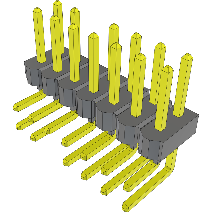 Samtec-TSW-107-08-L-D-RA-006 Steckverbinderleisten und Leiterplattenbuchsen Conn Unshrouded Header HDR 14 POS 2.54mm Solder RA Side Entry Thru-Hole Bulk