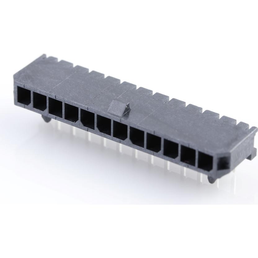 Molex-0436501201 连接器插头及 PCB 插座 Conn Wire to Board HDR 12 POS 3mm Solder RA Thru-Hole Tray