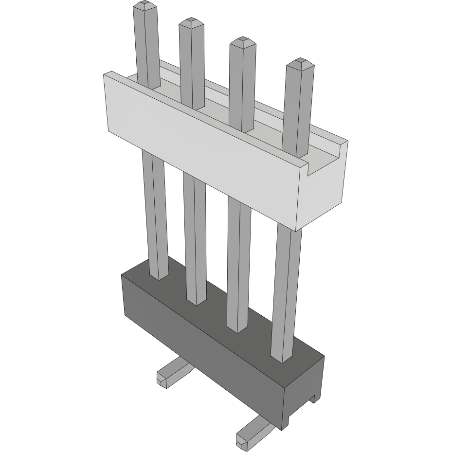 Samtec-HW-04-09-T-S-550-SM Connector Headers and PCB Receptacles Conn Board Stacker HDR 4 POS 2.54mm Solder ST Top Entry SMD Layer
